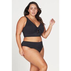 Artesands Monet Curve Fit Black Mid Rise Swim Pant Bikini Bottoms Sz 12 NEW